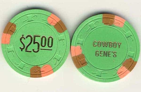 Cowboy Gene's Casino Henderson Nevada $25 Chip 1979